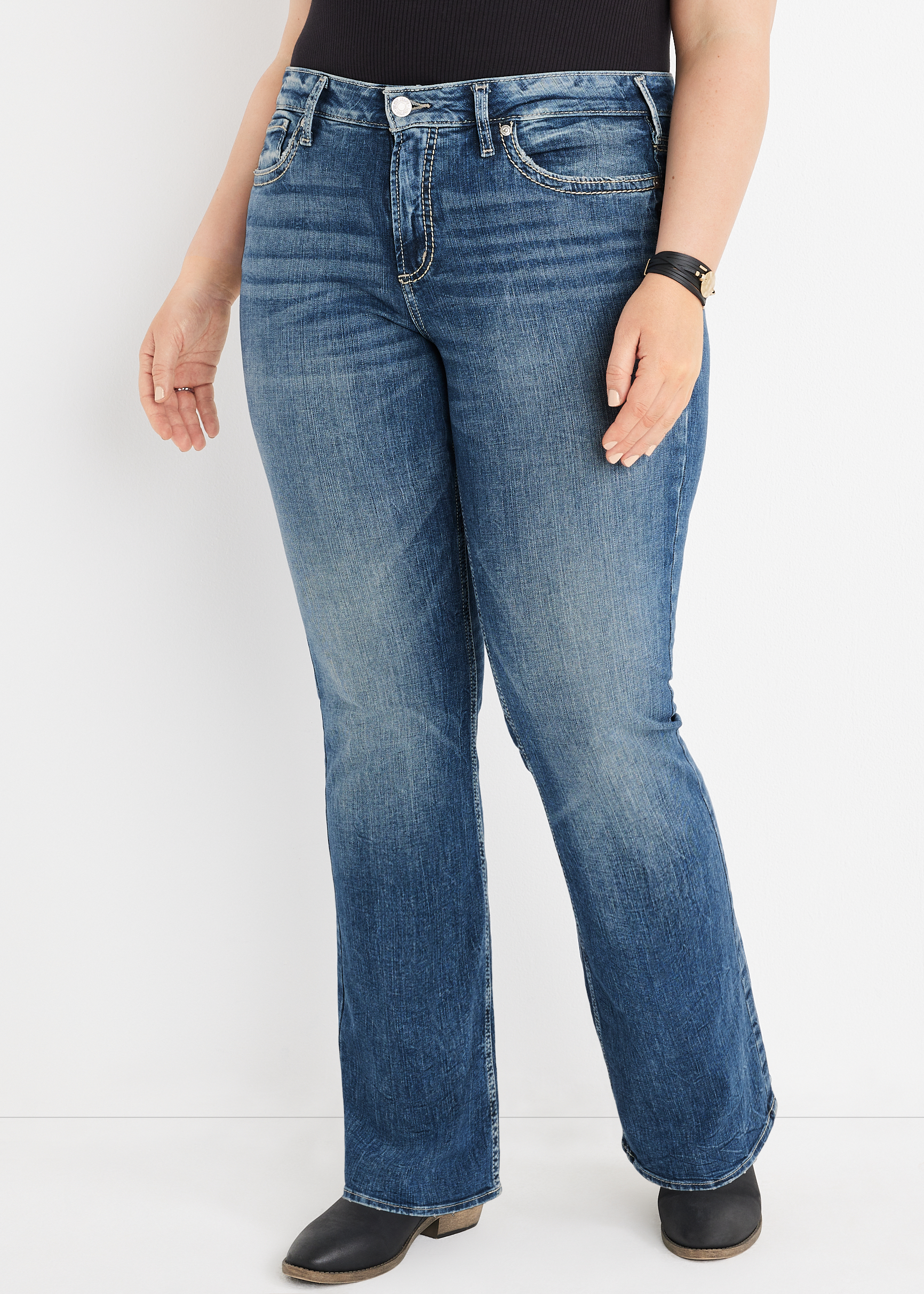 plus size high waisted bootcut jeans