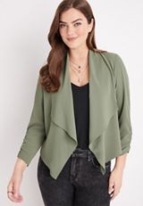 Cropped Waterfall Blazer, , small