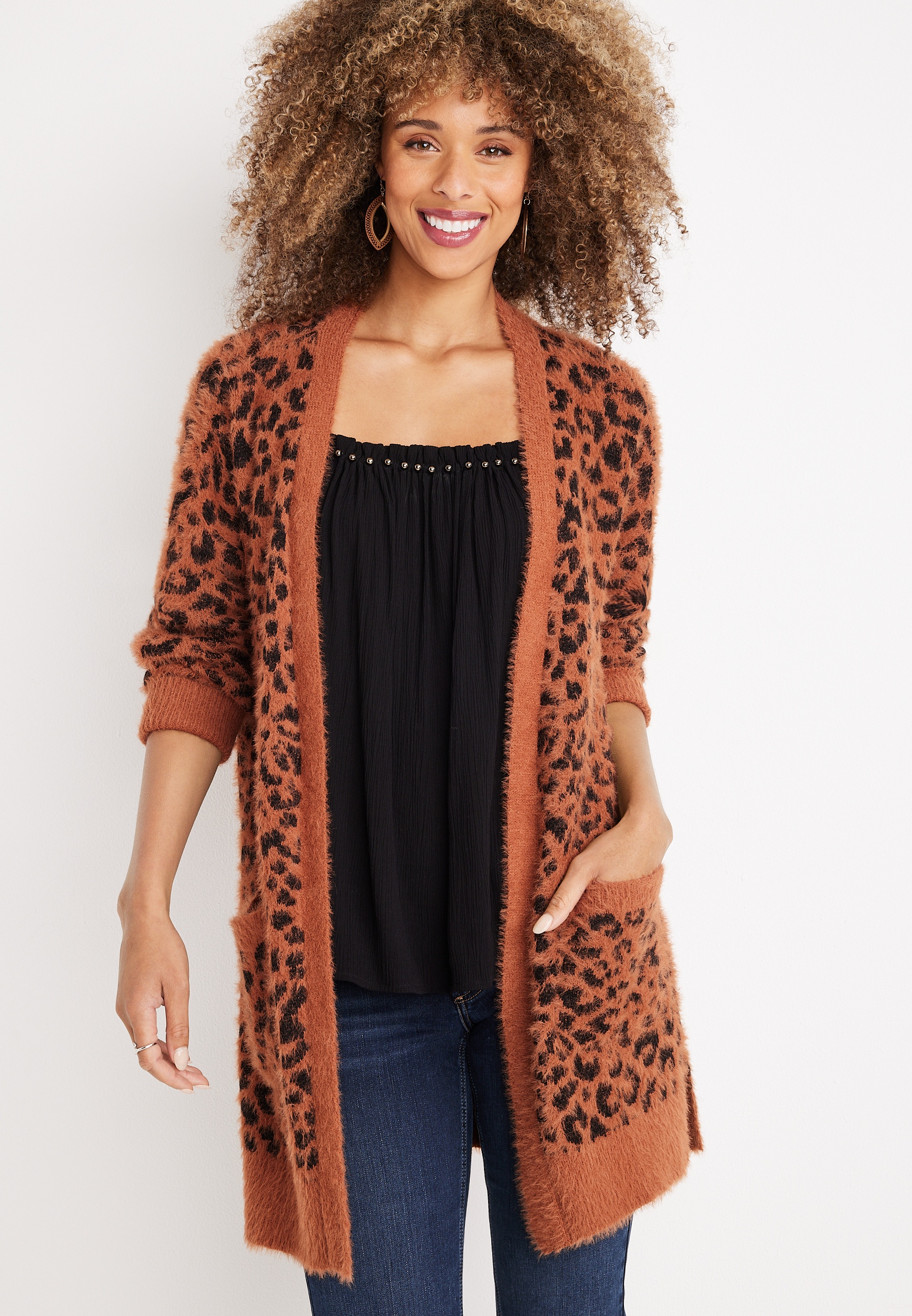 トップス LEOPARD HEAVY MOHAIR CARDIGAN LEOPARD HEAVY MOHAIR KNIT CARDIGAN【BROWN】｜WACKO MARIA