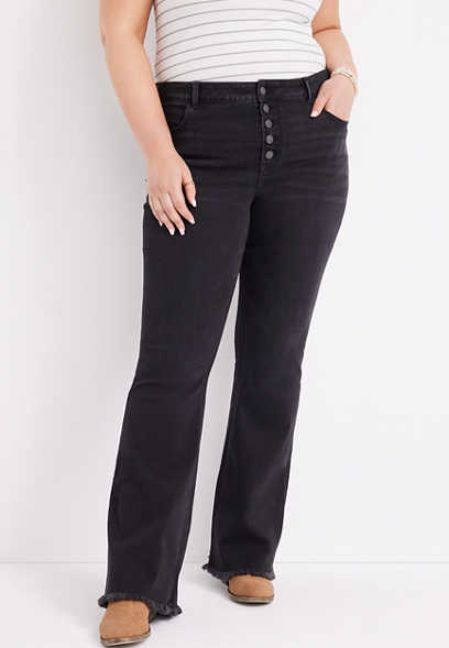 Plus Size m jeans by maurices™ Black Flare High Rise Jean