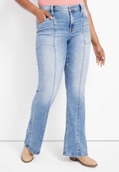 Plus Size m jeans by maurices™ Cool Comfort Flare High Rise Seamed Jean