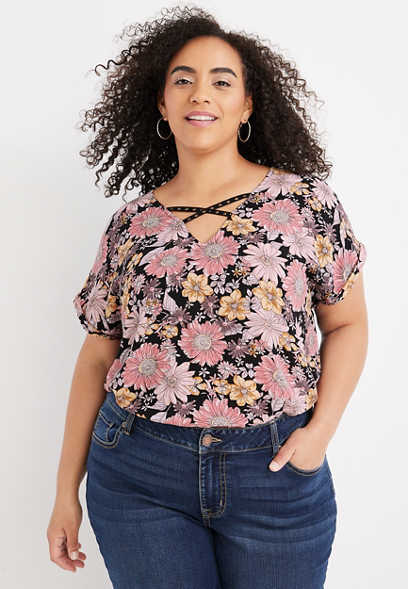 Blouse Floral Plus Size Tops | maurices