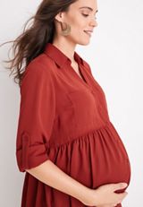 Winona Button Down Maternity Blouse, , small