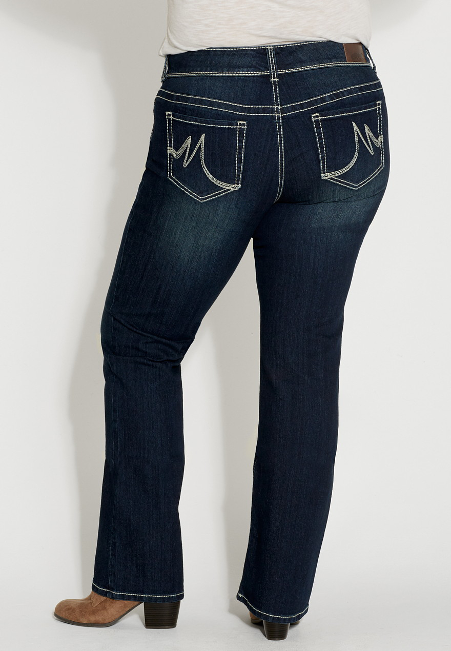 Ellie plus size slim boot dark wash jeans | maurices