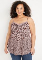 Plus Size Floral Peplum Cami, C5278, small