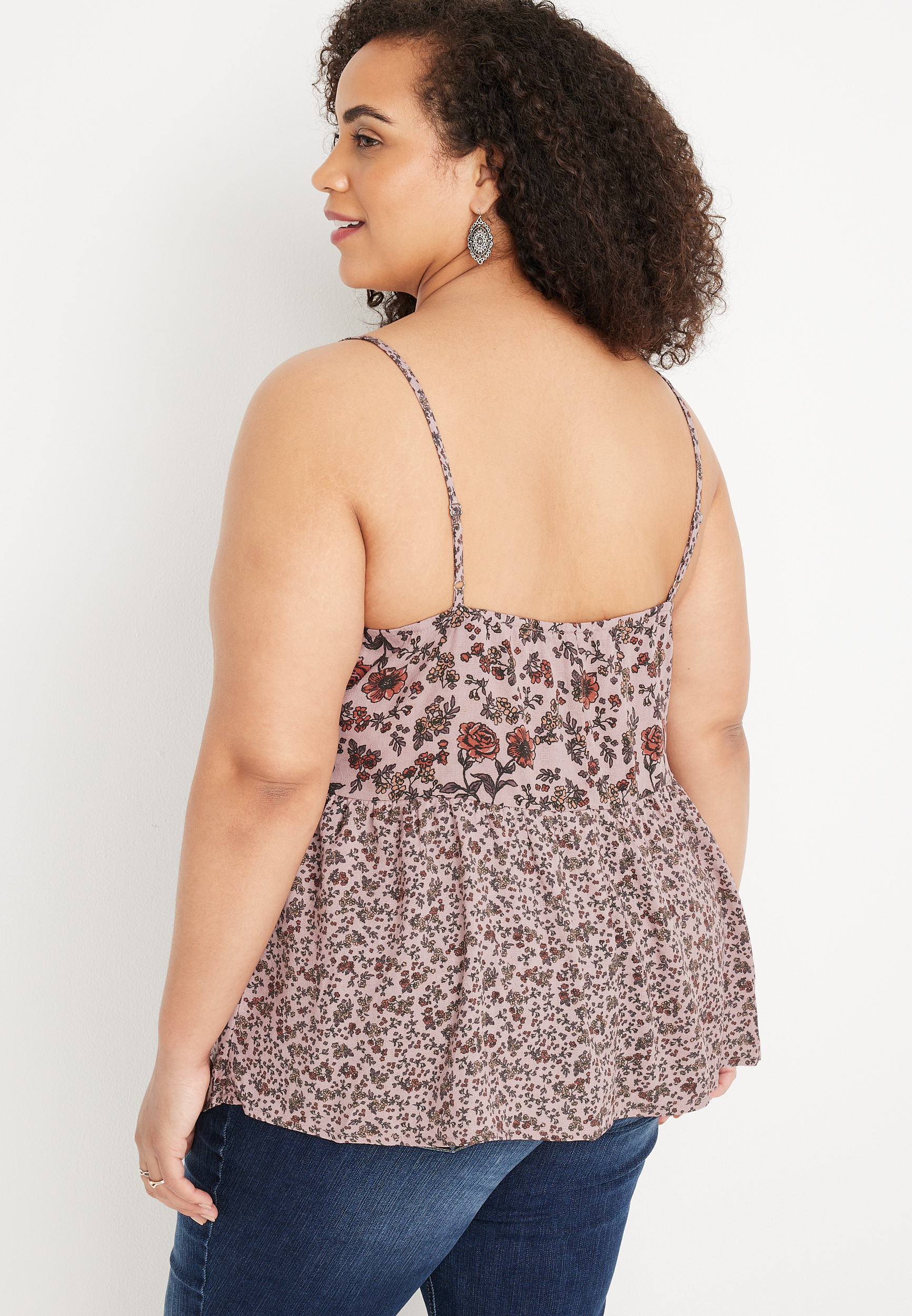 Plus Size Floral Peplum Cami, C5278, large