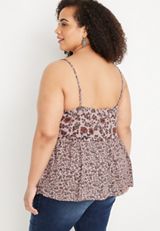 Plus Size Floral Peplum Cami, C5278, small
