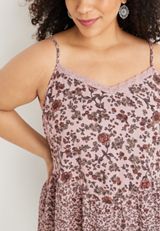 Plus Size Floral Peplum Cami, C5278, small