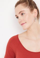 Chunky Silver Hoop Earrings, , small