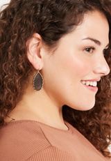Black And Gold Filigree Drop Earrings, , small
