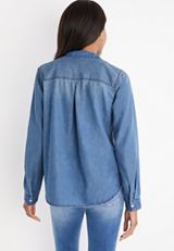 Denim Button Down Shirt, C3321, small