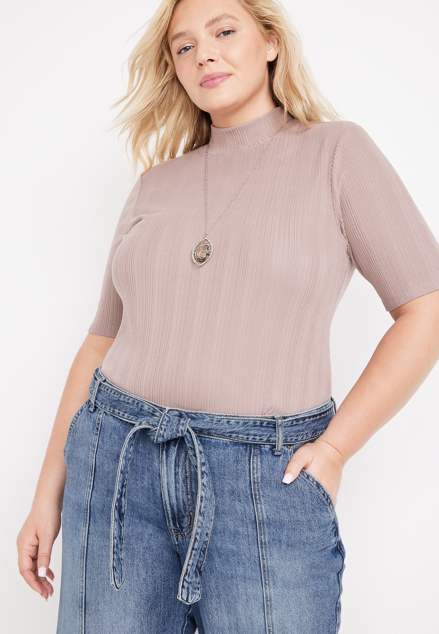 Plus Size m jeans by maurices&trade; Wide Leg Nonstretch High Rise Jean, MEDIUM SANDBLAST, large