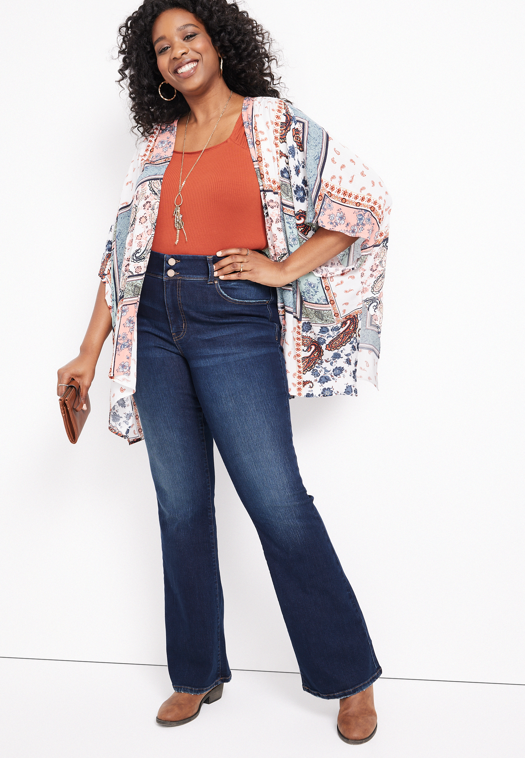 Plus Size m jeans by maurices&trade; Everflex&trade; Flare Mid Rise Jean, , large
