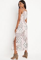 Paisley Ruffle Trim Maxi Dress, ECRU COMBO, small
