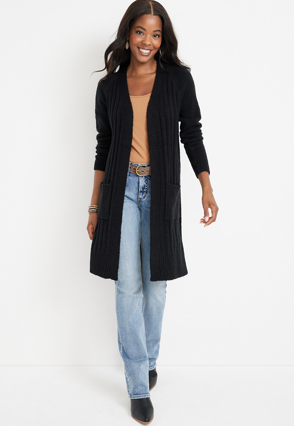Solid Ribbed Duster Cardigan | maurices