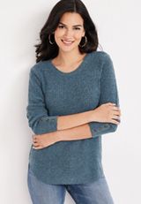 Waffle Knit Sweater, C2496, small