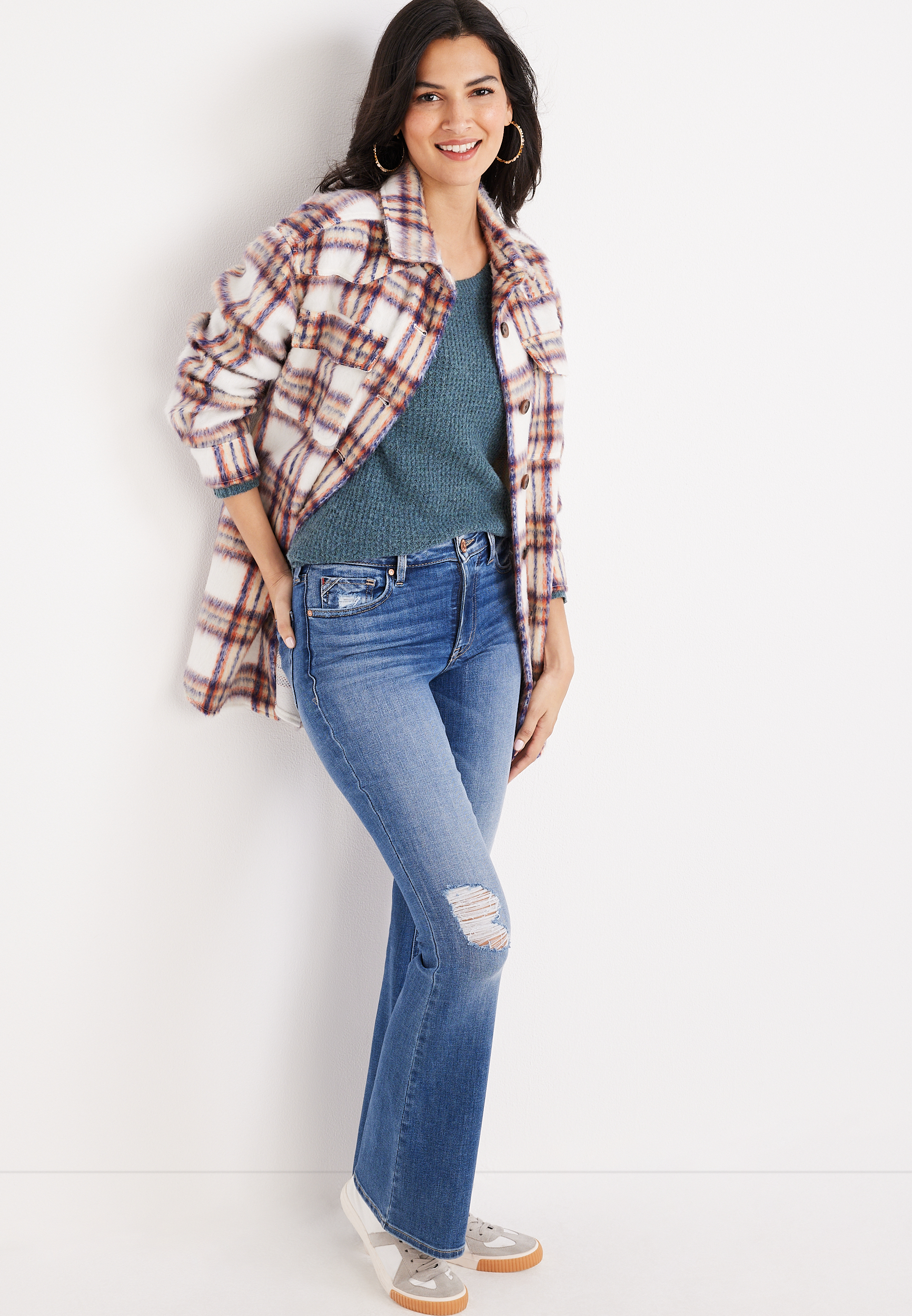 Waffle Knit Sweater, C2496, large