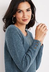 Waffle Knit Sweater, C2496, small