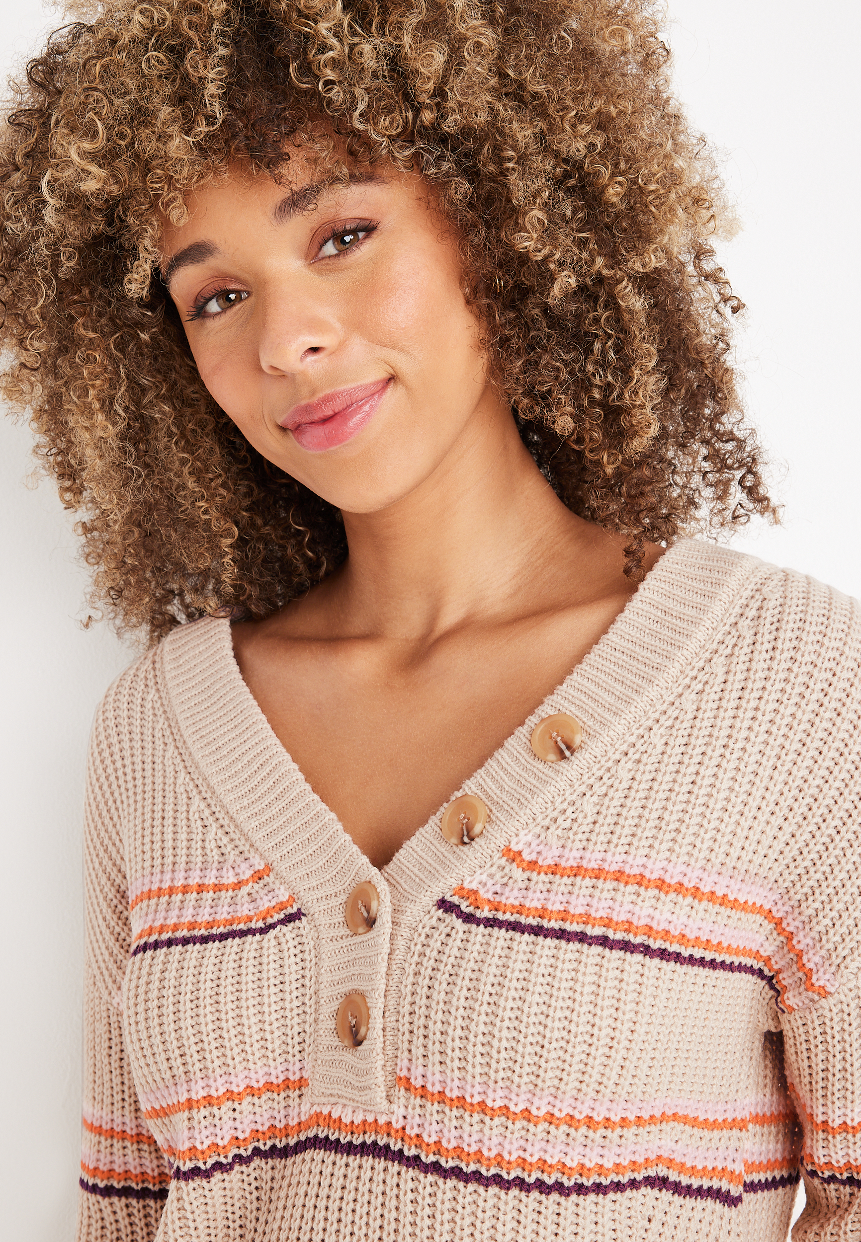 Striped Highland Henley Sweater | maurices