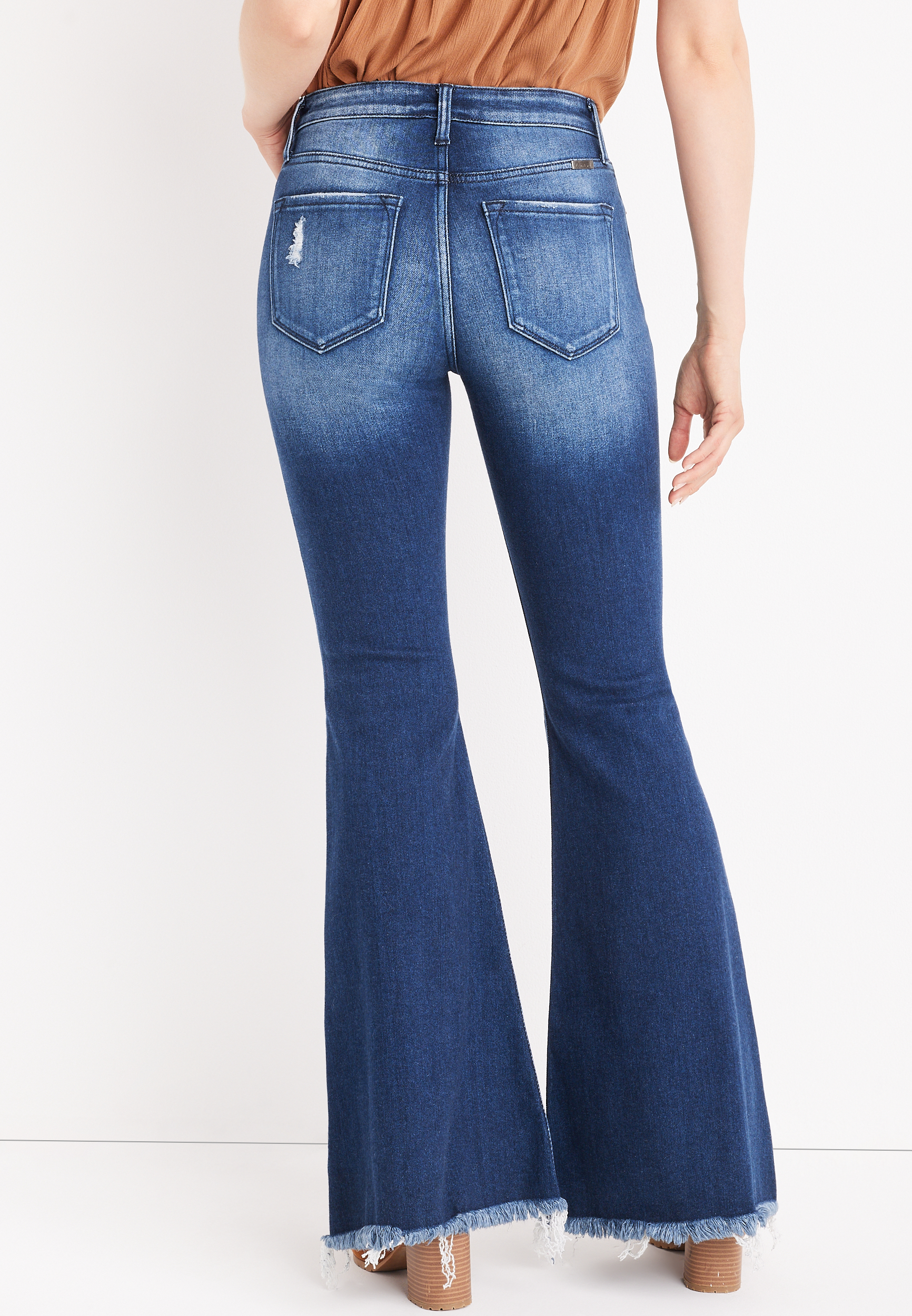 KanCan&trade; Flare High Rise Ripped Jean, , large