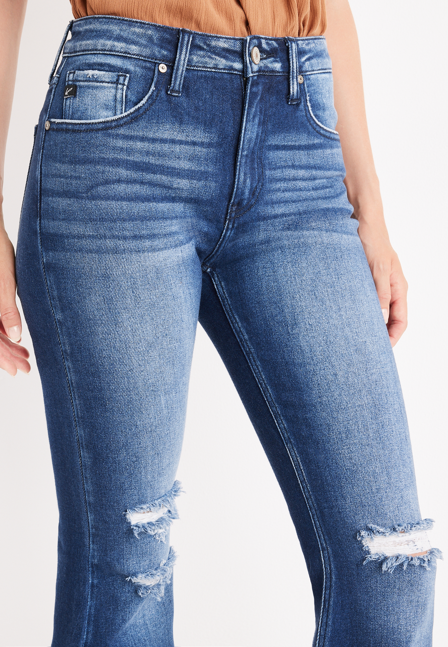 KanCan&trade; Flare High Rise Ripped Jean, , large