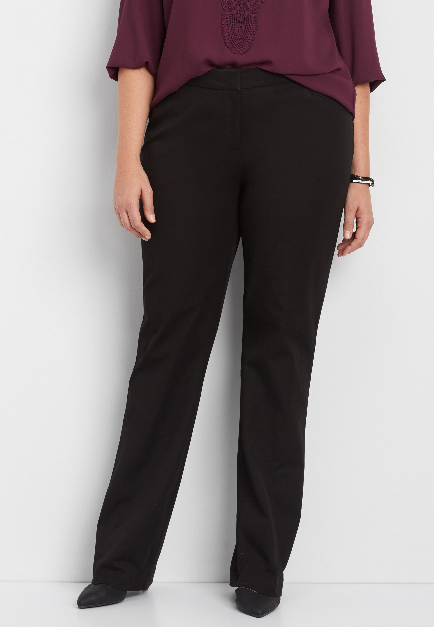 black stretch pants plus size