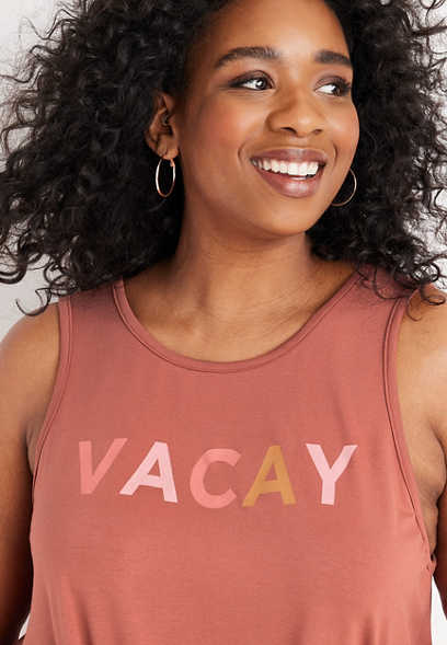 Plus Size Vacay Graphic Tank