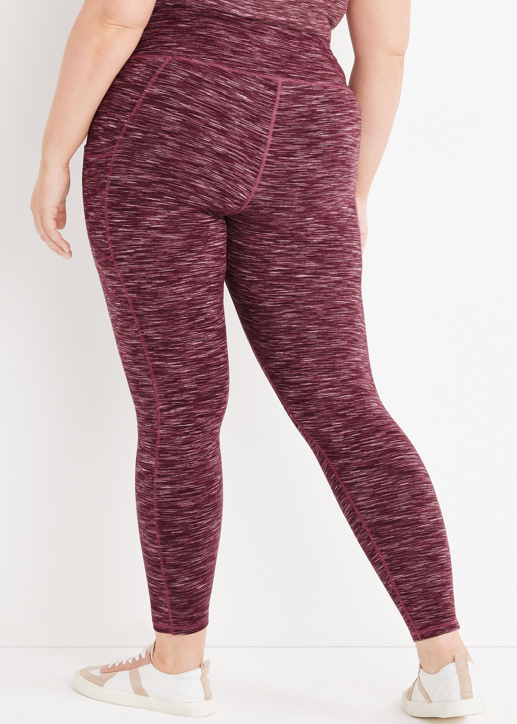 Plus Size Super High Rise Space Dye Pocket Luxe Legging, C7089, large