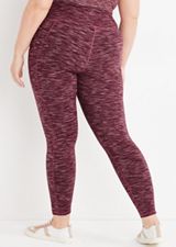 Plus Size Super High Rise Space Dye Pocket Luxe Legging, C7089, small