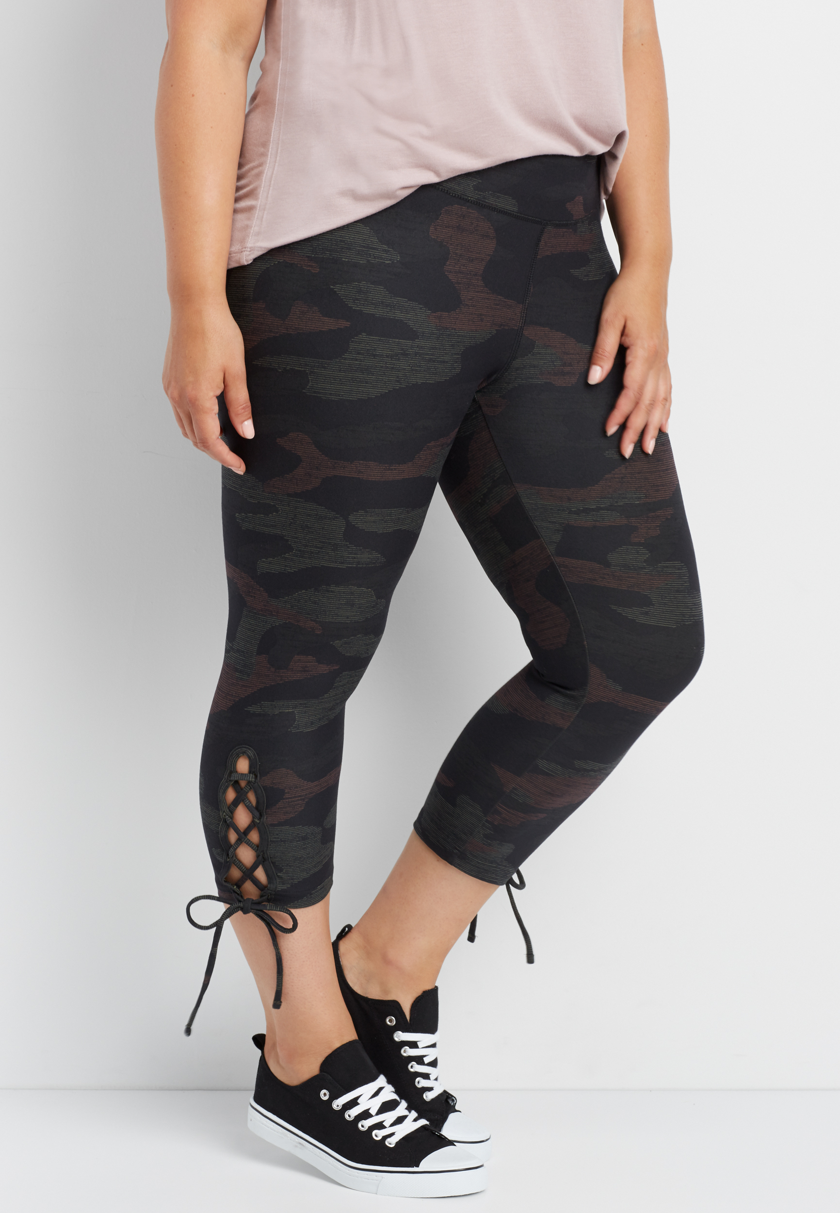 Lace up capri leggings sale