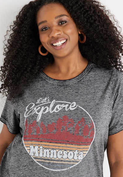 Plus Size Explore State Graphic Tee
