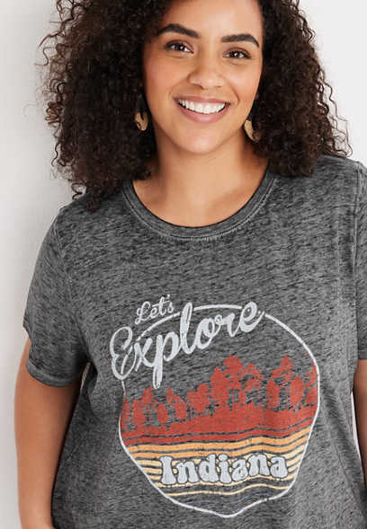 Plus Size Explore State Graphic Tee