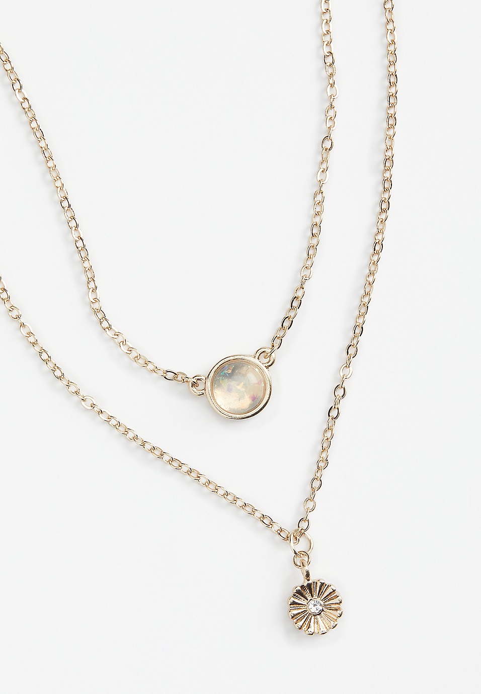 Flower Pendant Layered Necklace Flower Pendant Layered Necklace