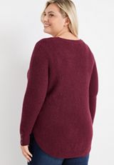 Plus Size Waffle Knit Sweater, , small