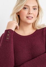 Plus Size Waffle Knit Sweater, , small