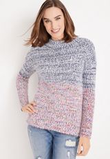 Marble Mock Neck Sweater, C1524, small