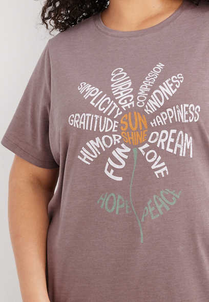 Plus Size Positive Daisy Graphic Tee