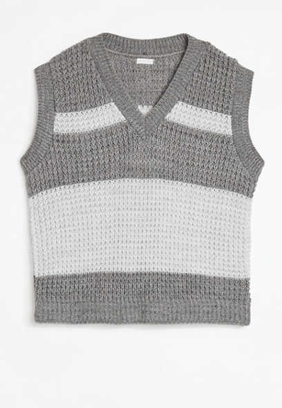 Girls Striped Sweater Vest