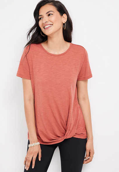 24/7 Forever Solid Knot Hem Tee