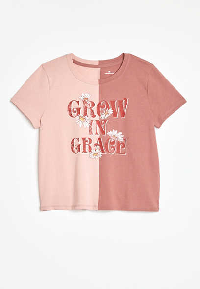 Girls Colorblock Grow In Grace Graphic Tee