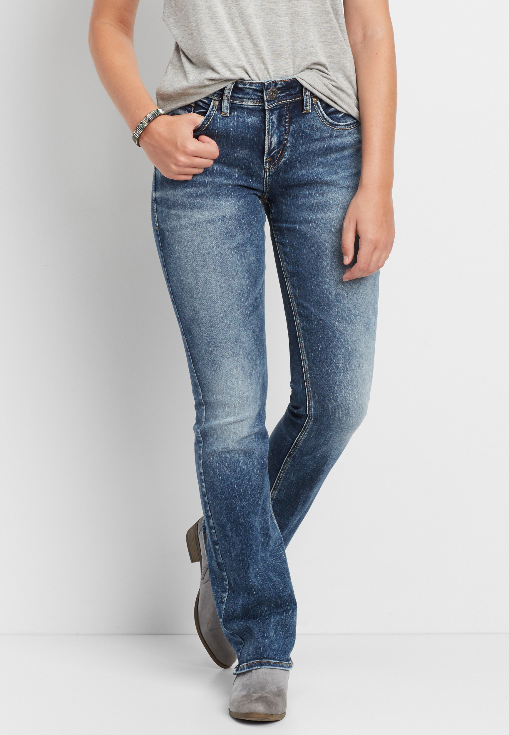 Silver Jeans Co.® Avery high rise slim boot jeans | maurices