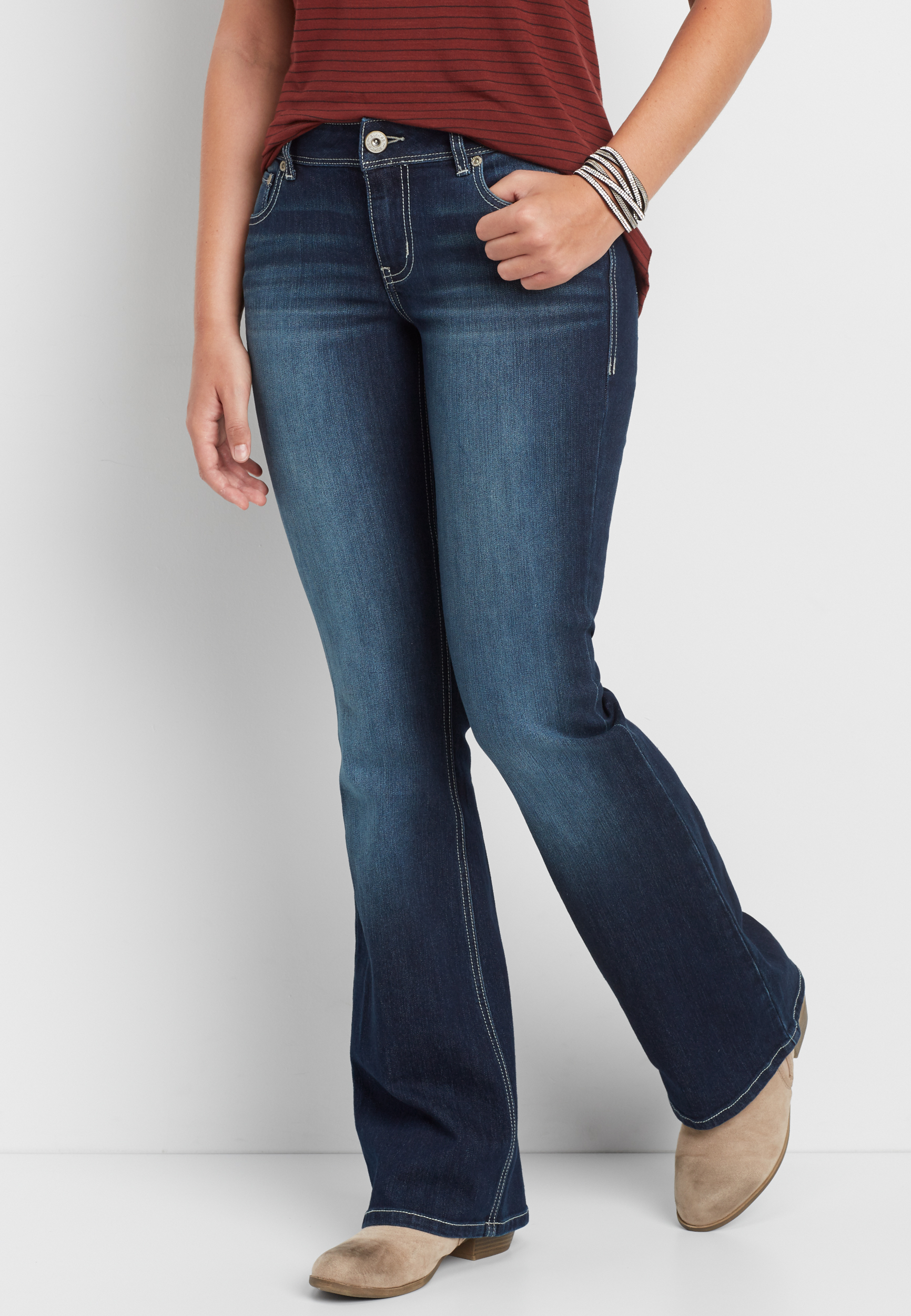Ellie dark wash flare jeans maurices