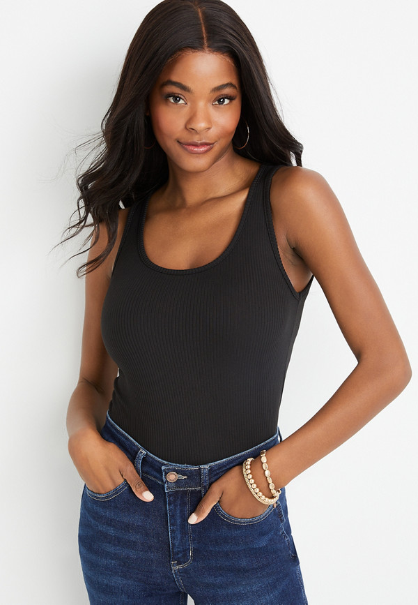 Ribbed Scoop Neck Tank Top | maurices