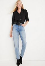 edgely&trade; Loose Straight Super High Rise Ripped Jean, C3337, small