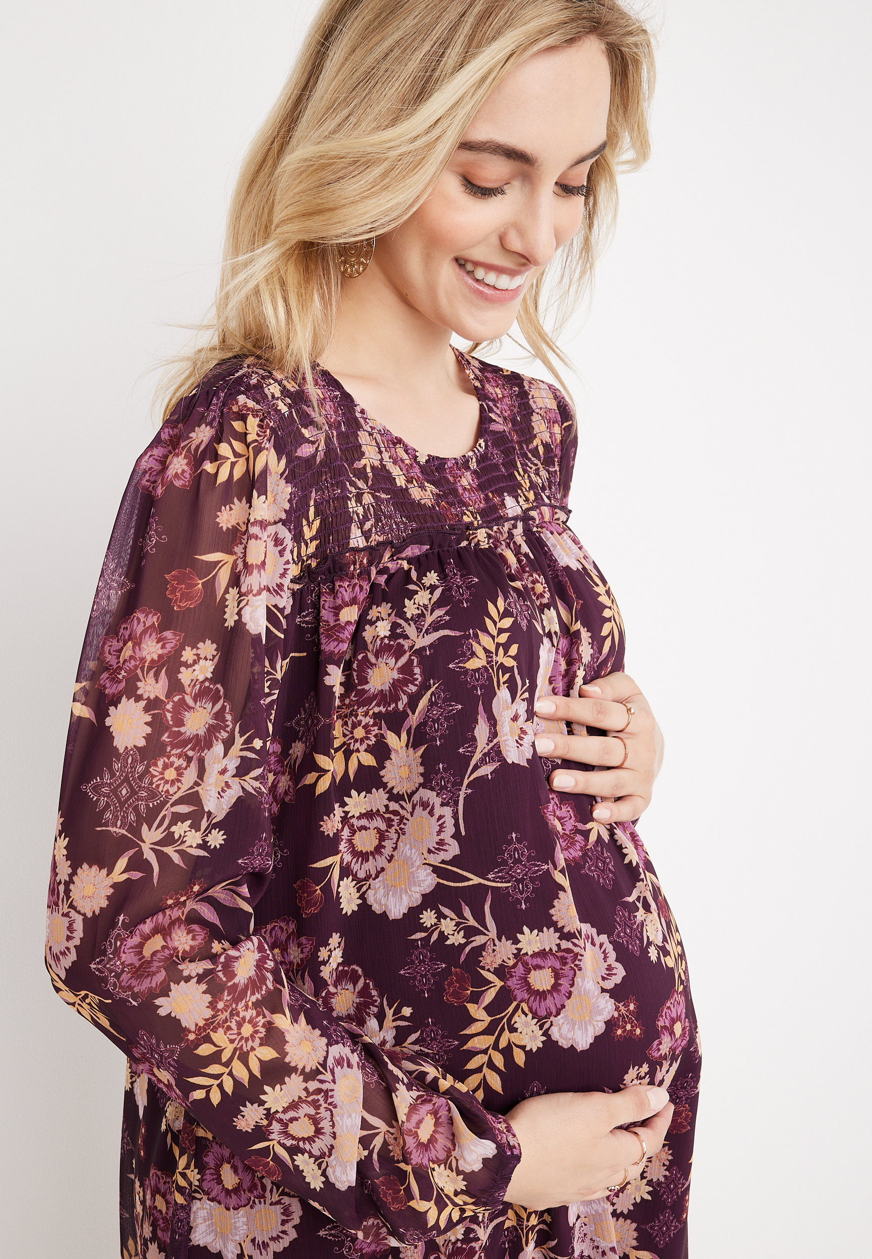 Floral Shift Maternity Dress, C830, large
