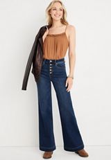 m jeans by maurices&trade; Wide Leg Super High Rise Button Fly Jean, , small