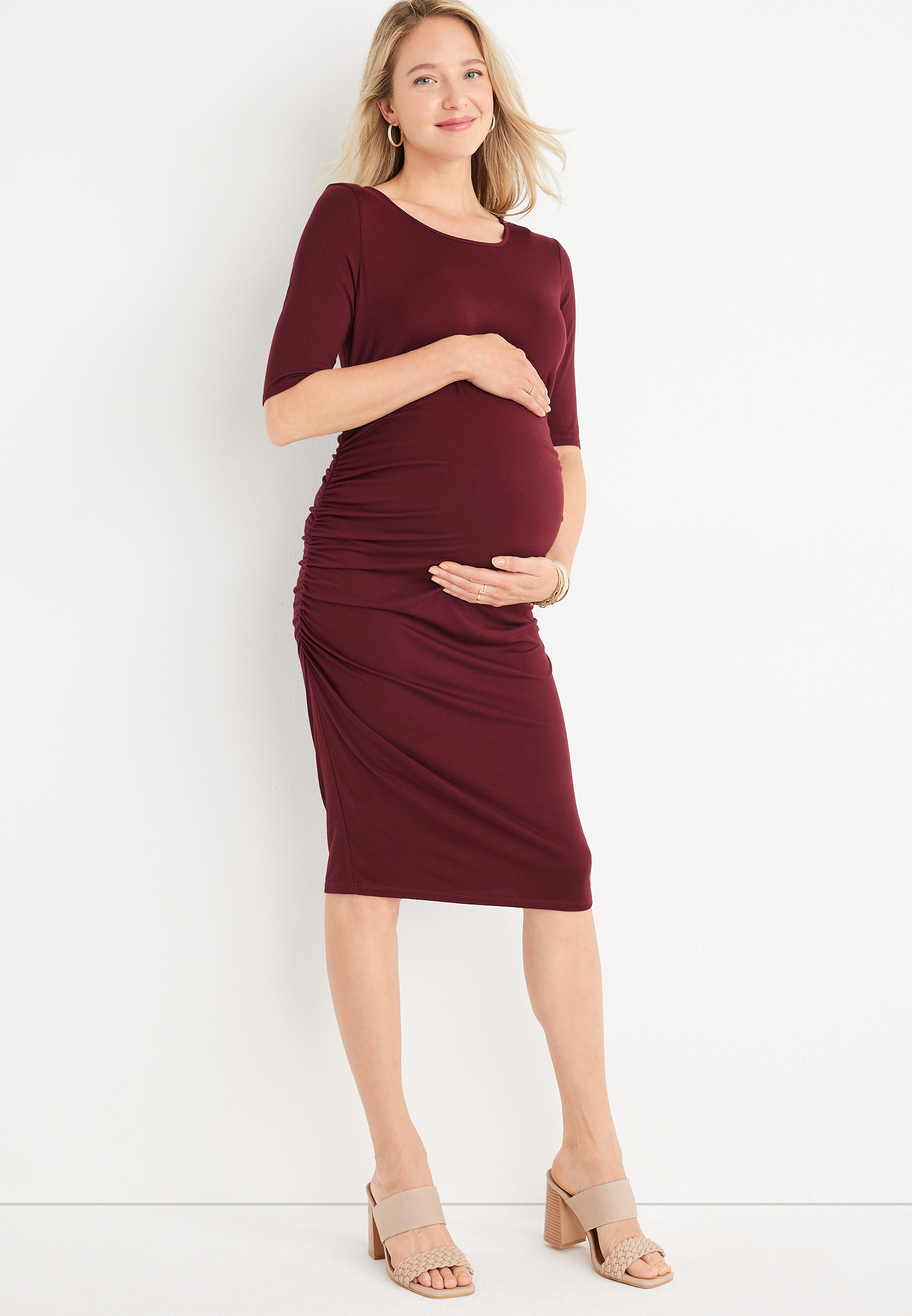 Bodycon Maternity Midi Dress maurices