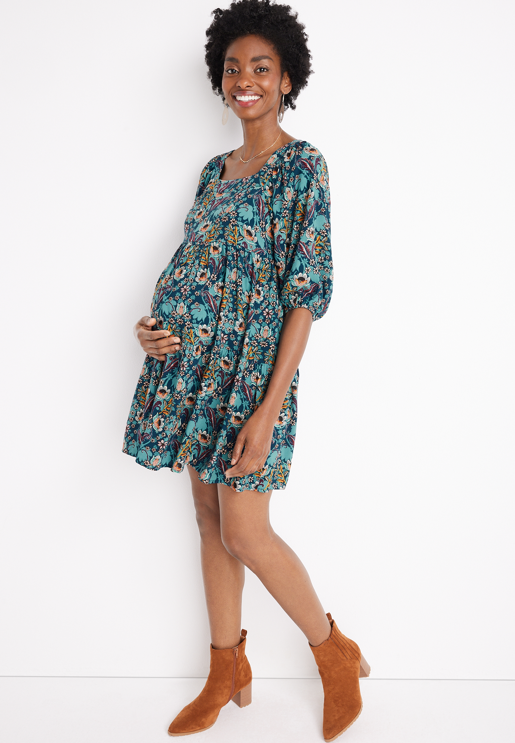 Floral Babydoll Maternity Dress | maurices