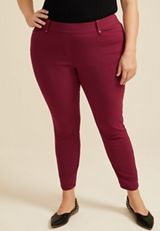 Plus Size Pull On Bengaline Skinny Ankle Dress Pant, C9179, small