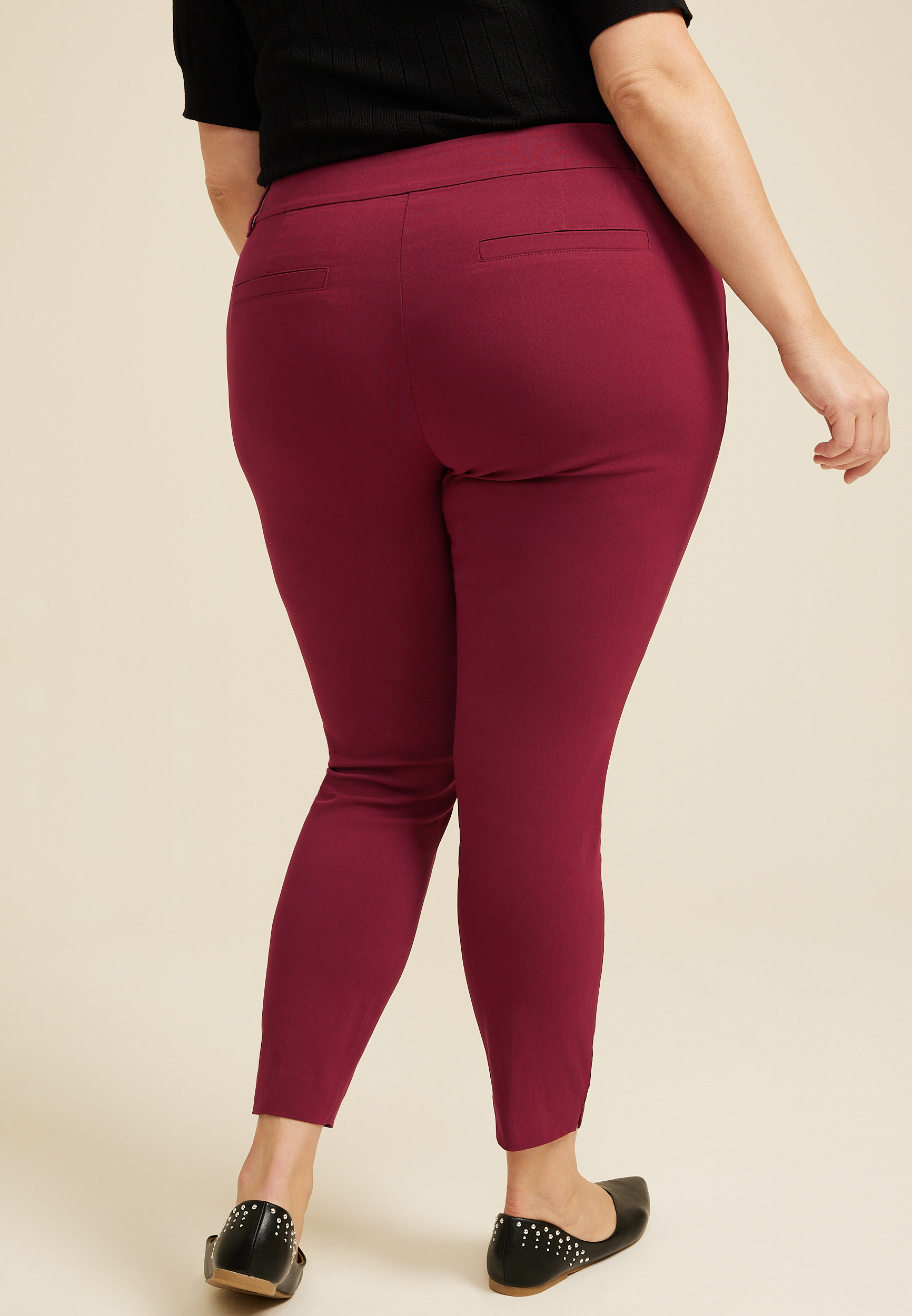 Plus Size Pull On Bengaline Skinny Ankle Dress Pant, C9179, large